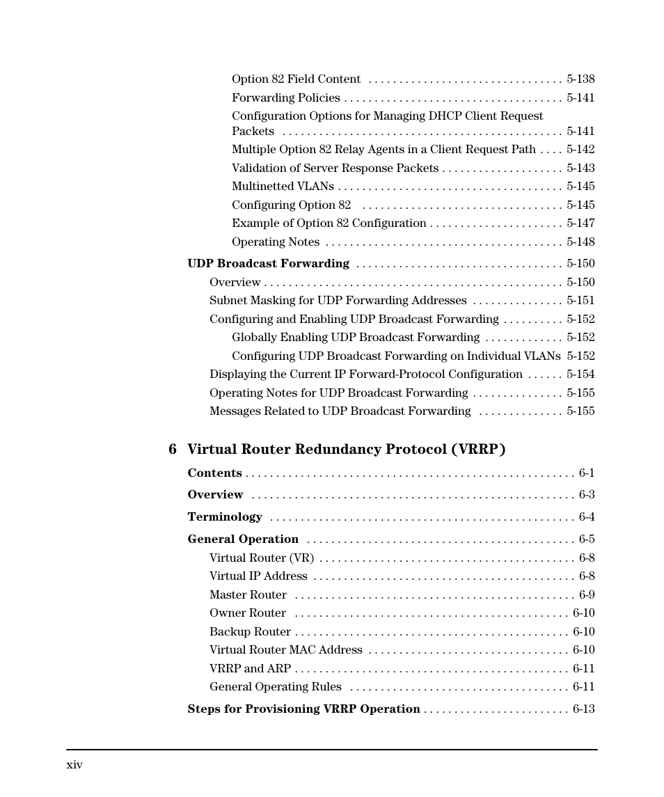 6 virtual router redundancy protocol (vrrp) | HP 3500YL User Manual | Page 14 / 394