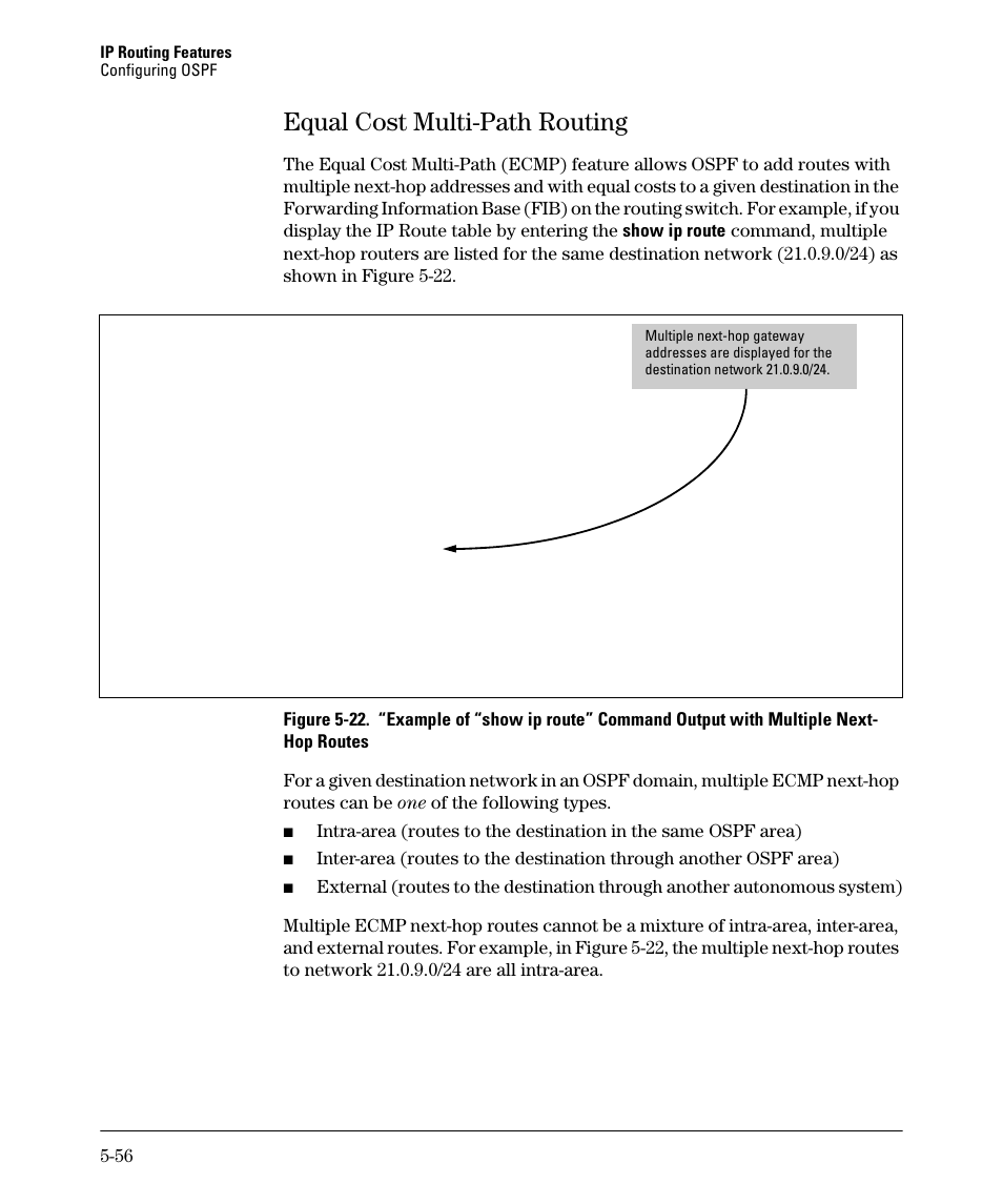 Equal cost multi-path routing, Equal cost multi-path routing -56, Equal cost multi-path routing -57 | HP 3500YL User Manual | Page 230 / 394