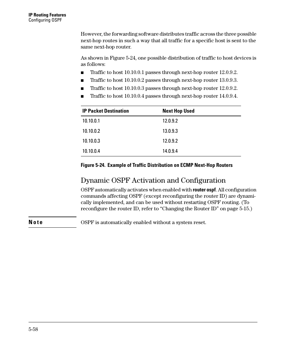 Dynamic ospf activation and configuration, Dynamic ospf activation and configuration -58, Dynamic ospf activation and configuration -59 | HP 3500YL User Manual | Page 232 / 394