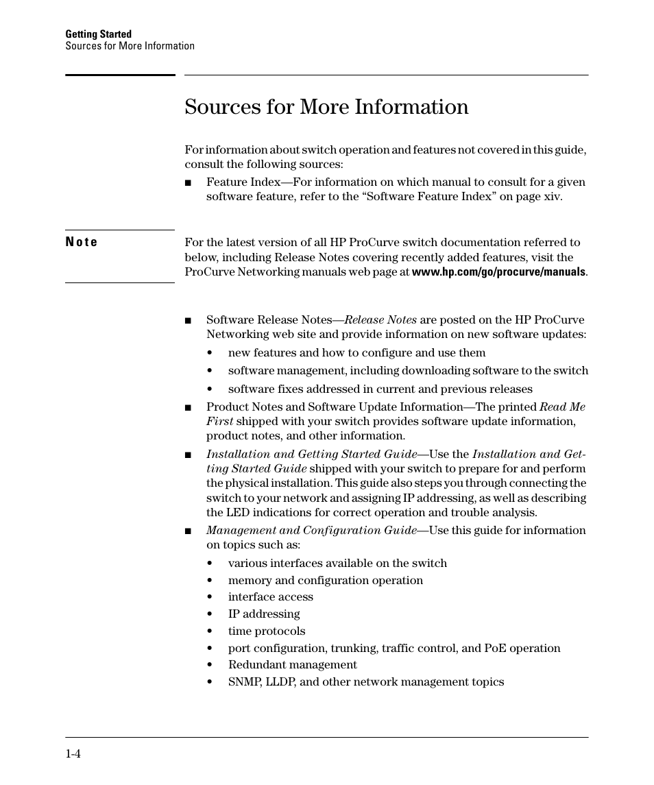Sources for more information | HP 3500YL User Manual | Page 28 / 394