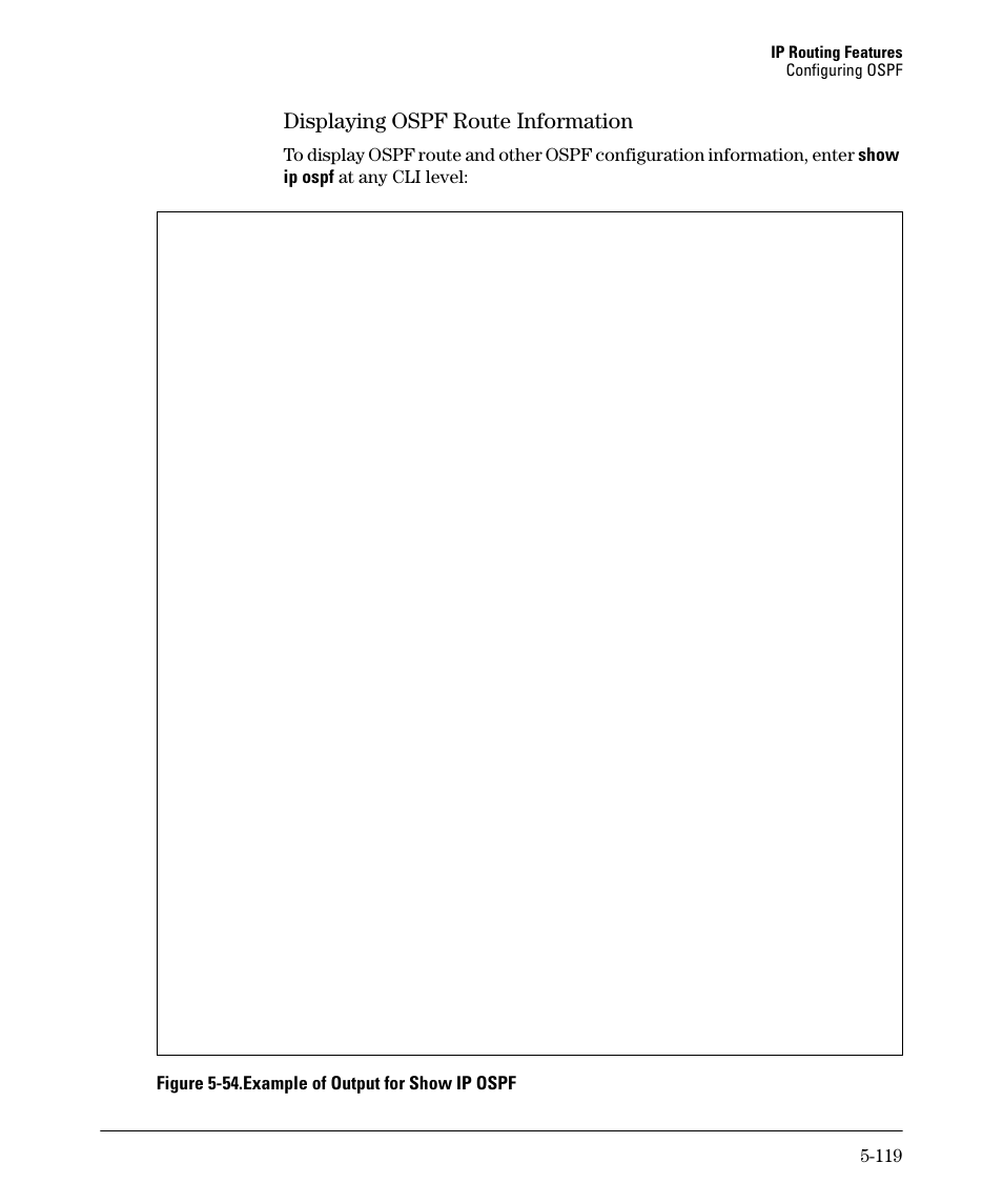 Displaying ospf route information -119, Displaying ospf route information | HP 3500YL User Manual | Page 293 / 394