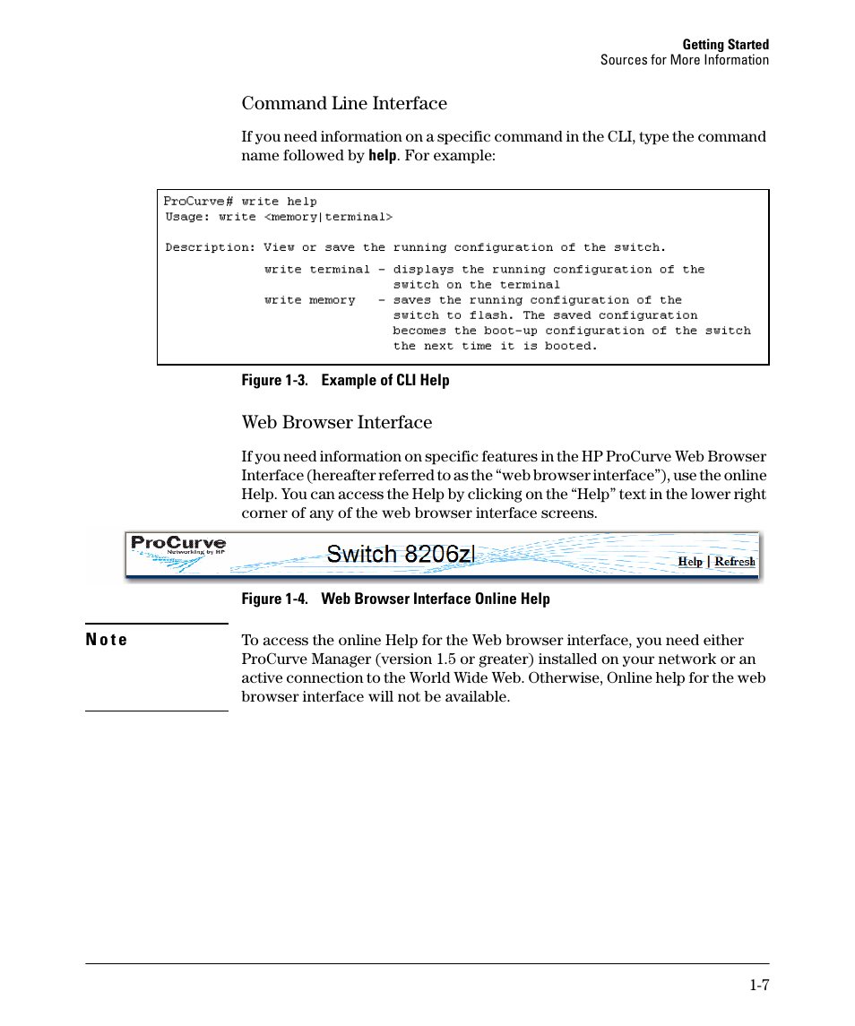 Command line interface, Web browser interface | HP 3500YL User Manual | Page 31 / 394