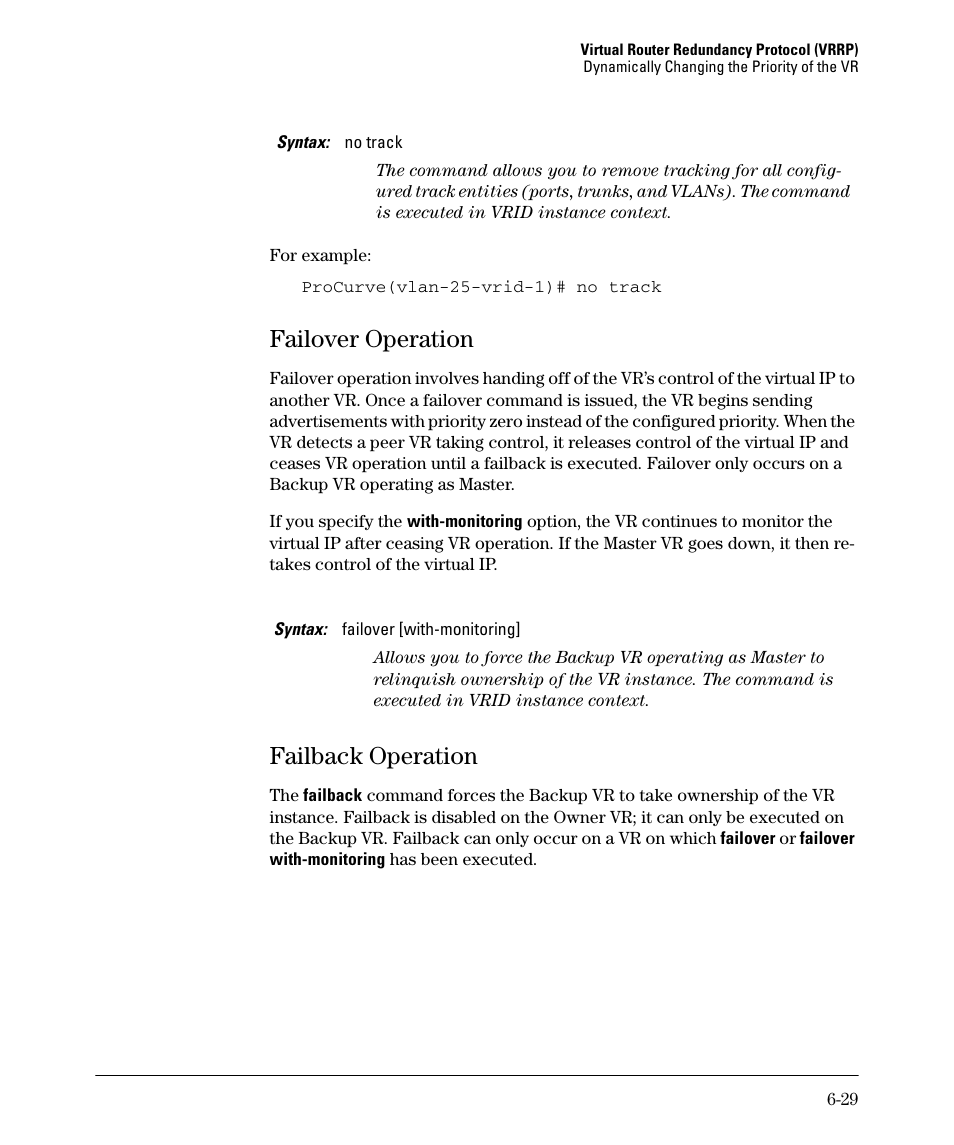Failover operation, Failback operation, Failover operation -29 | Failback operation -29 | HP 3500YL User Manual | Page 359 / 394