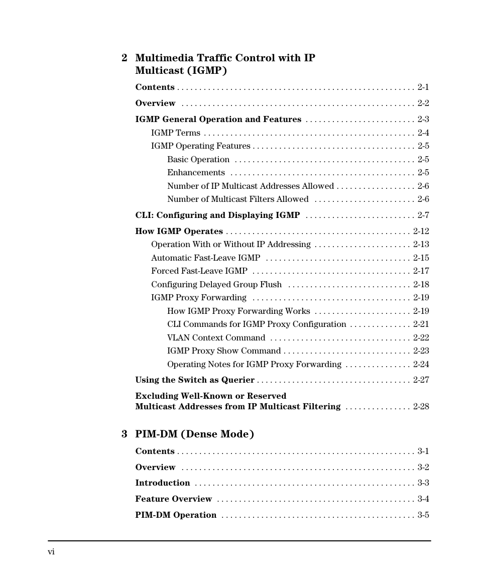 3 pim-dm (dense mode) | HP 3500YL User Manual | Page 6 / 394