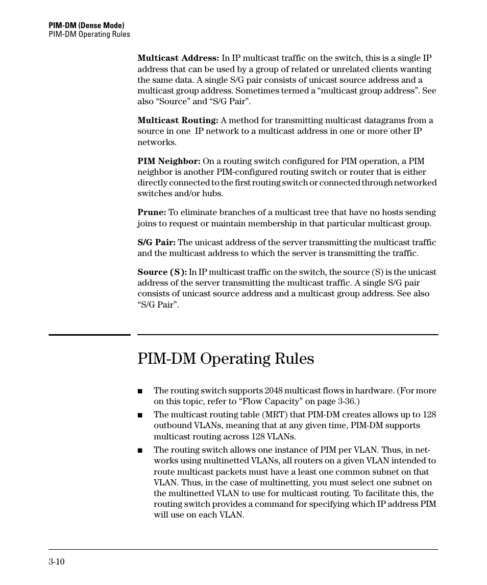 Pim-dm operating rules | HP 3500YL User Manual | Page 72 / 394
