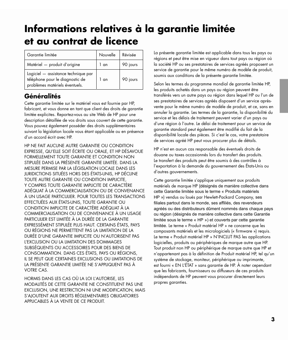 Généralités | HP MediaSmart SL4782N User Manual | Page 13 / 36