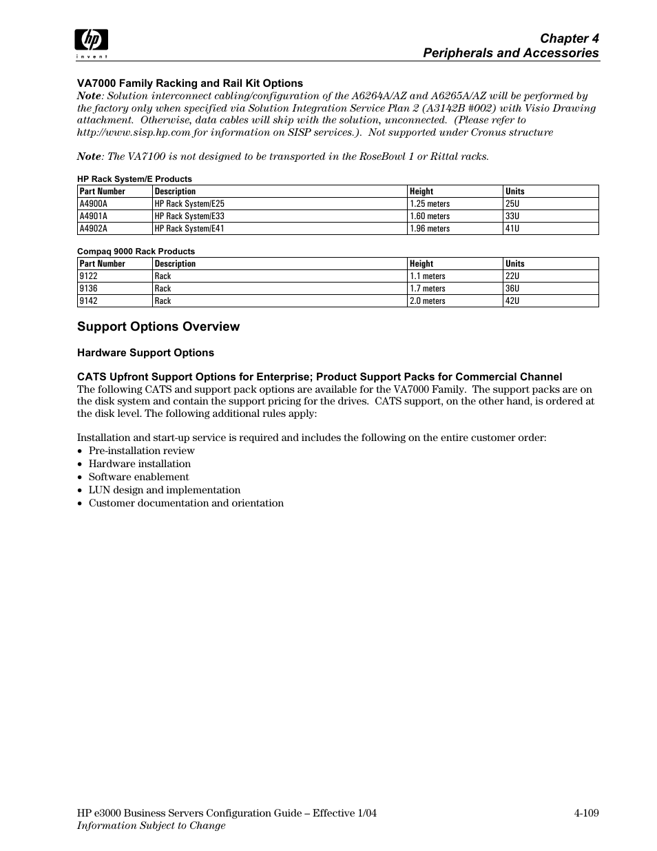 Chapter 4 peripherals and accessories, Support options overview | HP VA7410 User Manual | Page 19 / 49
