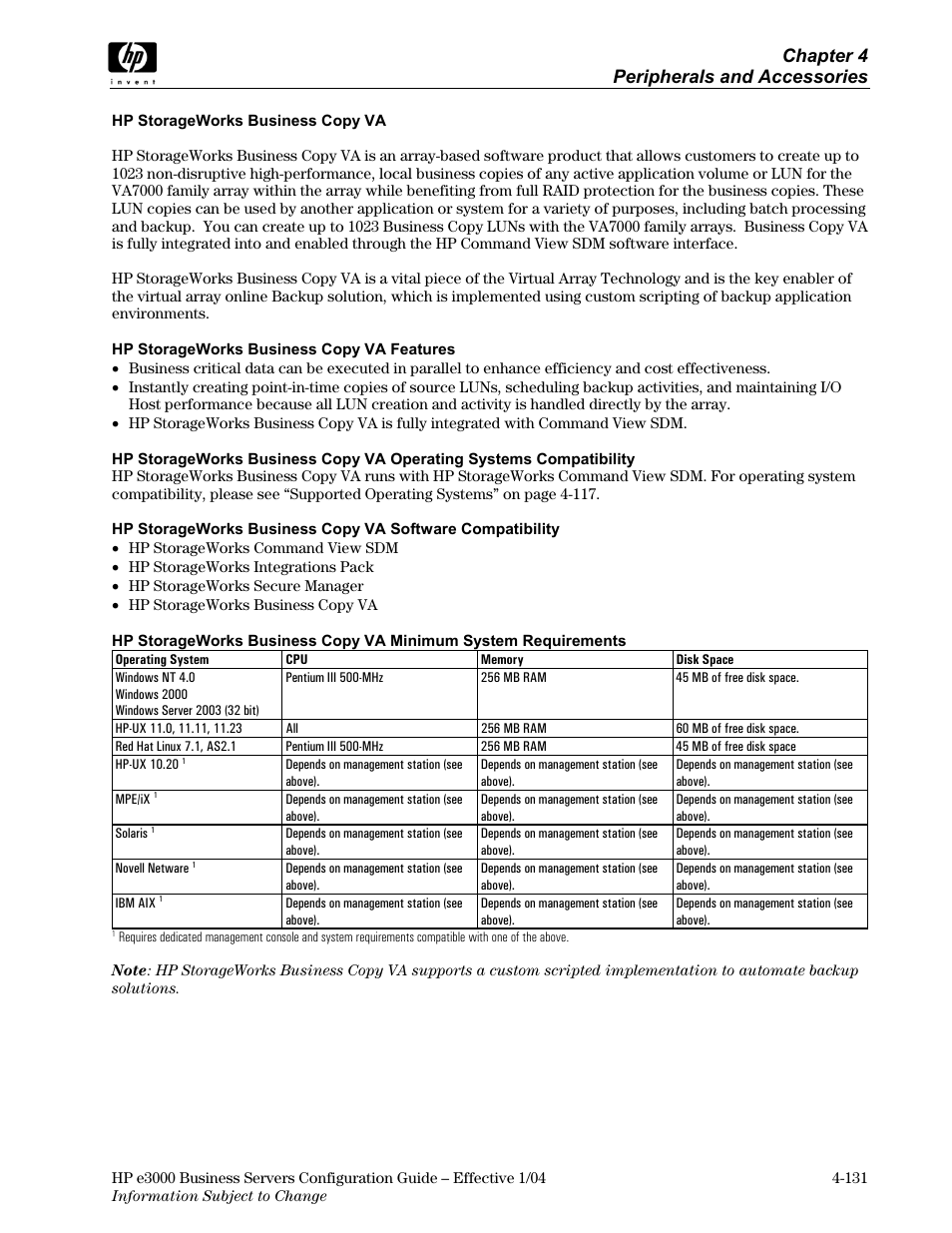 Chapter 4 peripherals and accessories | HP VA7410 User Manual | Page 41 / 49