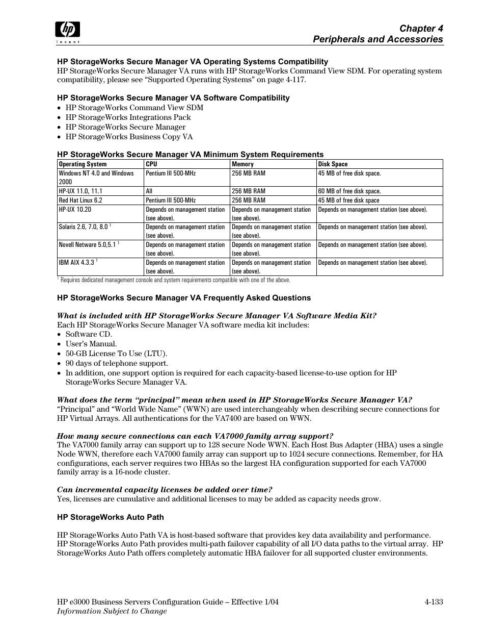 Chapter 4 peripherals and accessories | HP VA7410 User Manual | Page 43 / 49