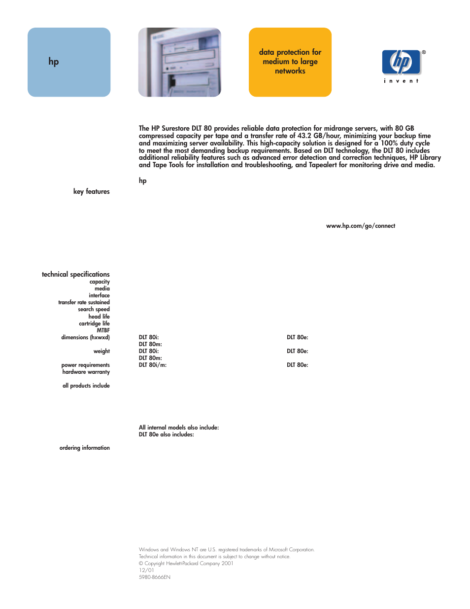 HP Surestore DLT 80 User Manual | 1 page