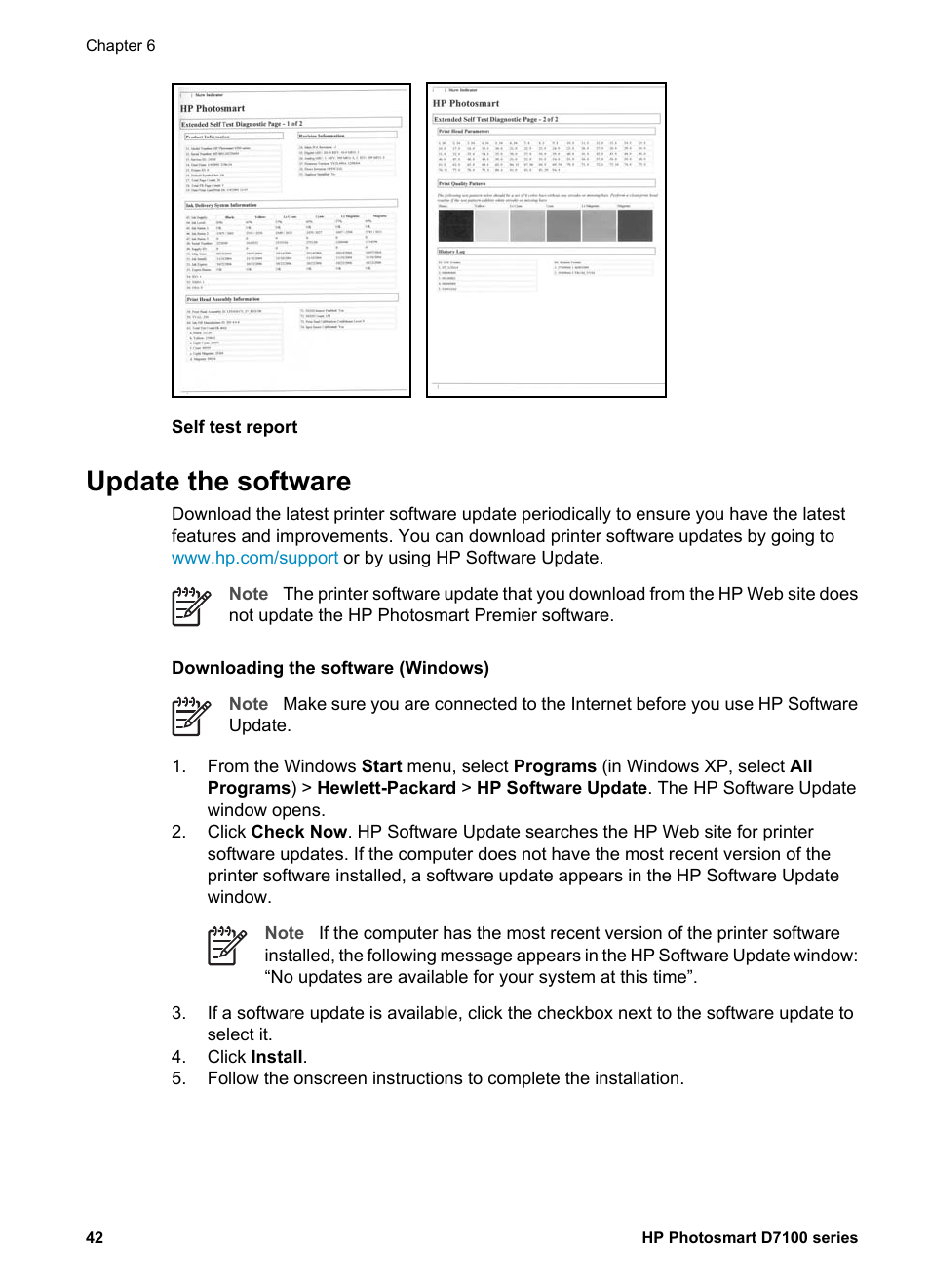 Update the software | HP D7100 User Manual | Page 112 / 138