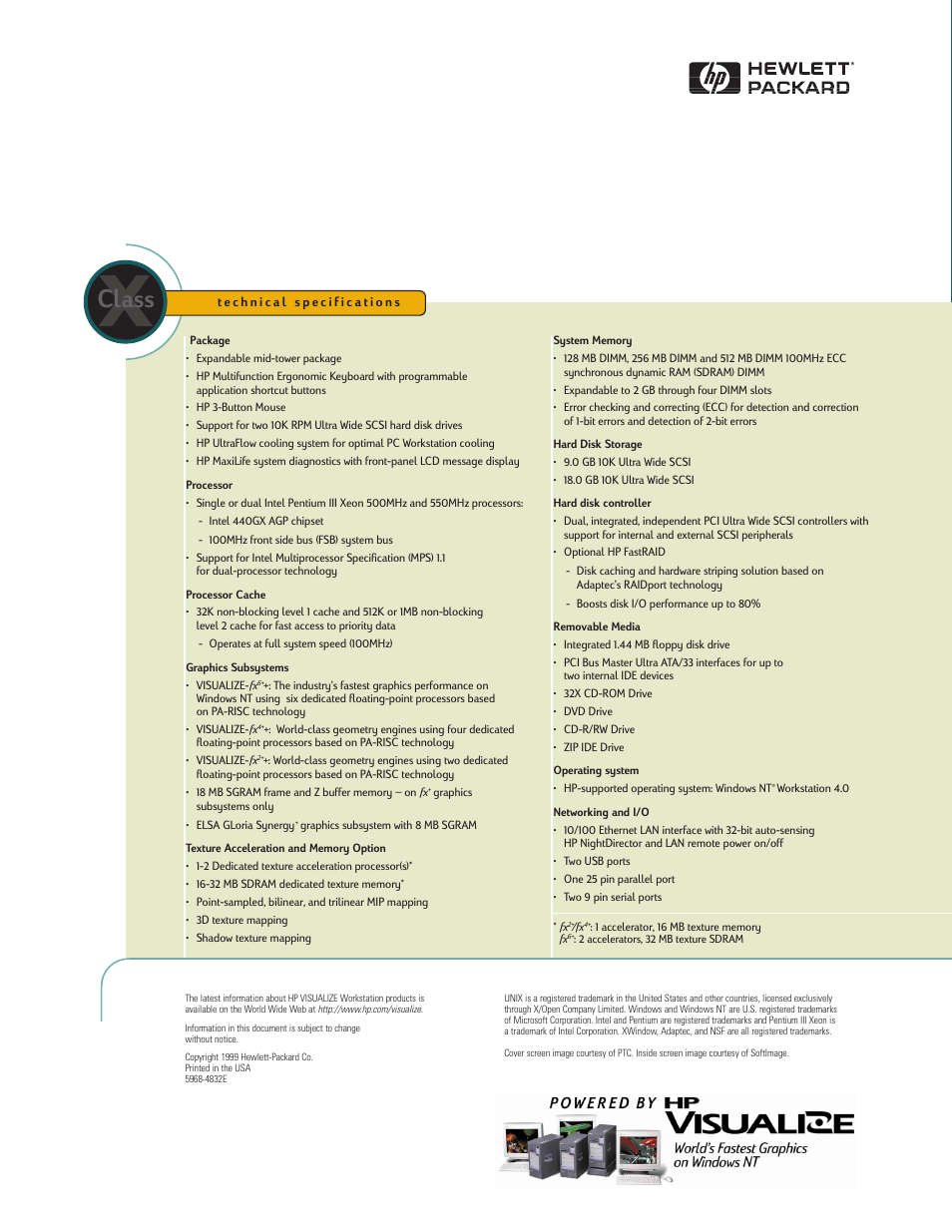 Class | HP VISUALIZE X-Class User Manual | Page 4 / 4