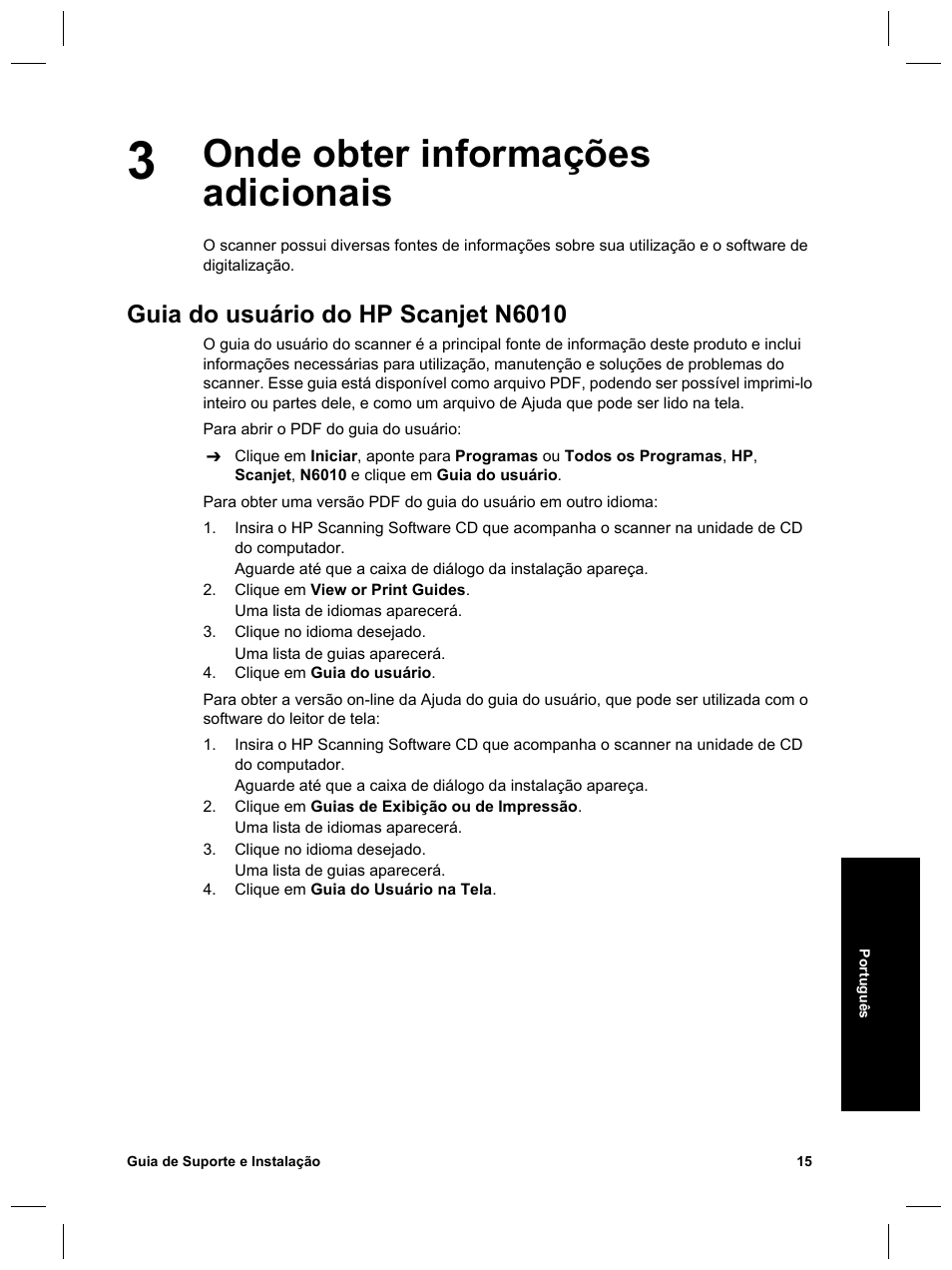 Onde obter informações adicionais, Guia do usuário do hp scanjet n6010 | HP Scanjet N6010 User Manual | Page 101 / 116