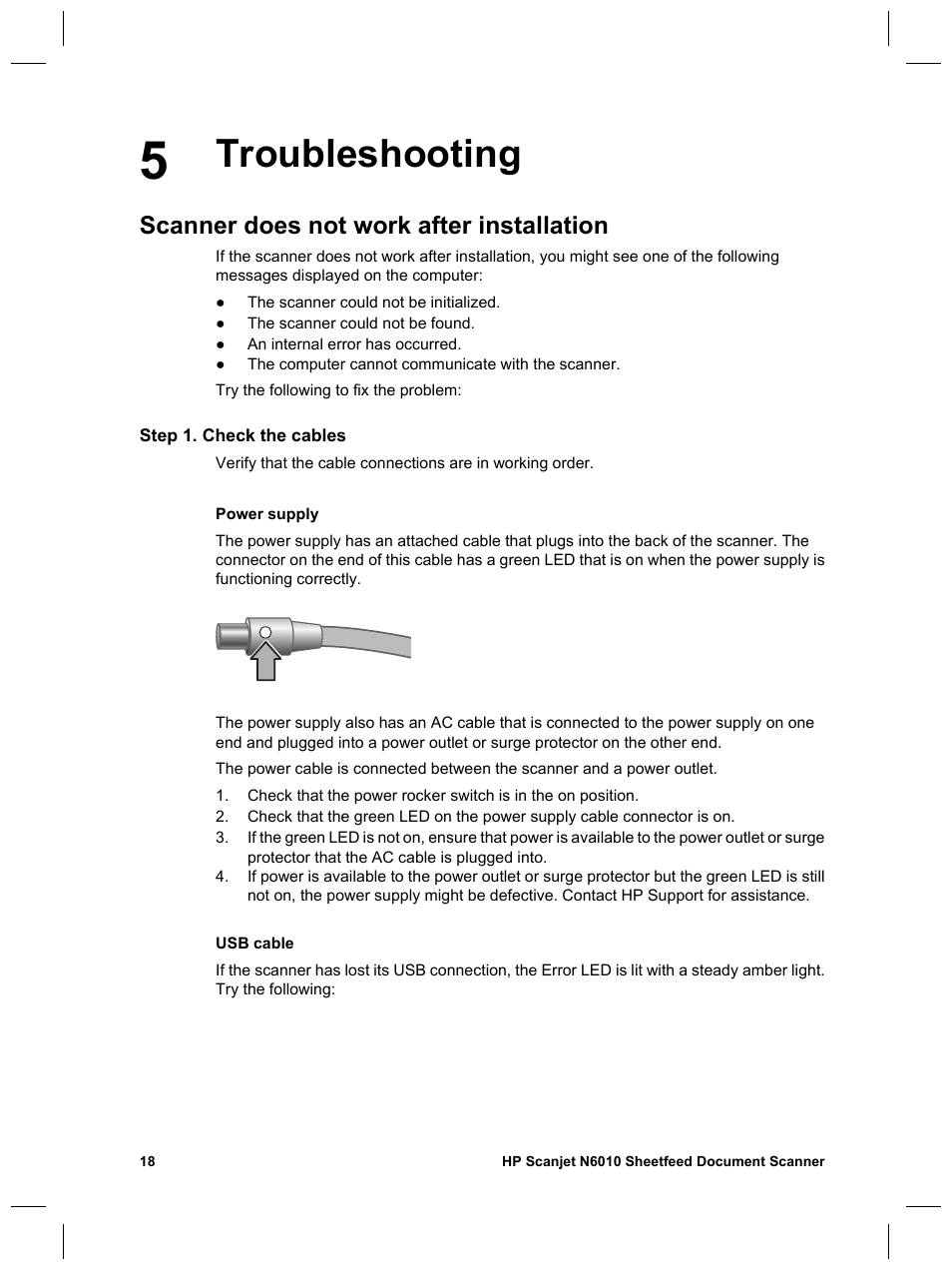 Troubleshooting, Scanner does not work after installation | HP Scanjet N6010 User Manual | Page 20 / 116