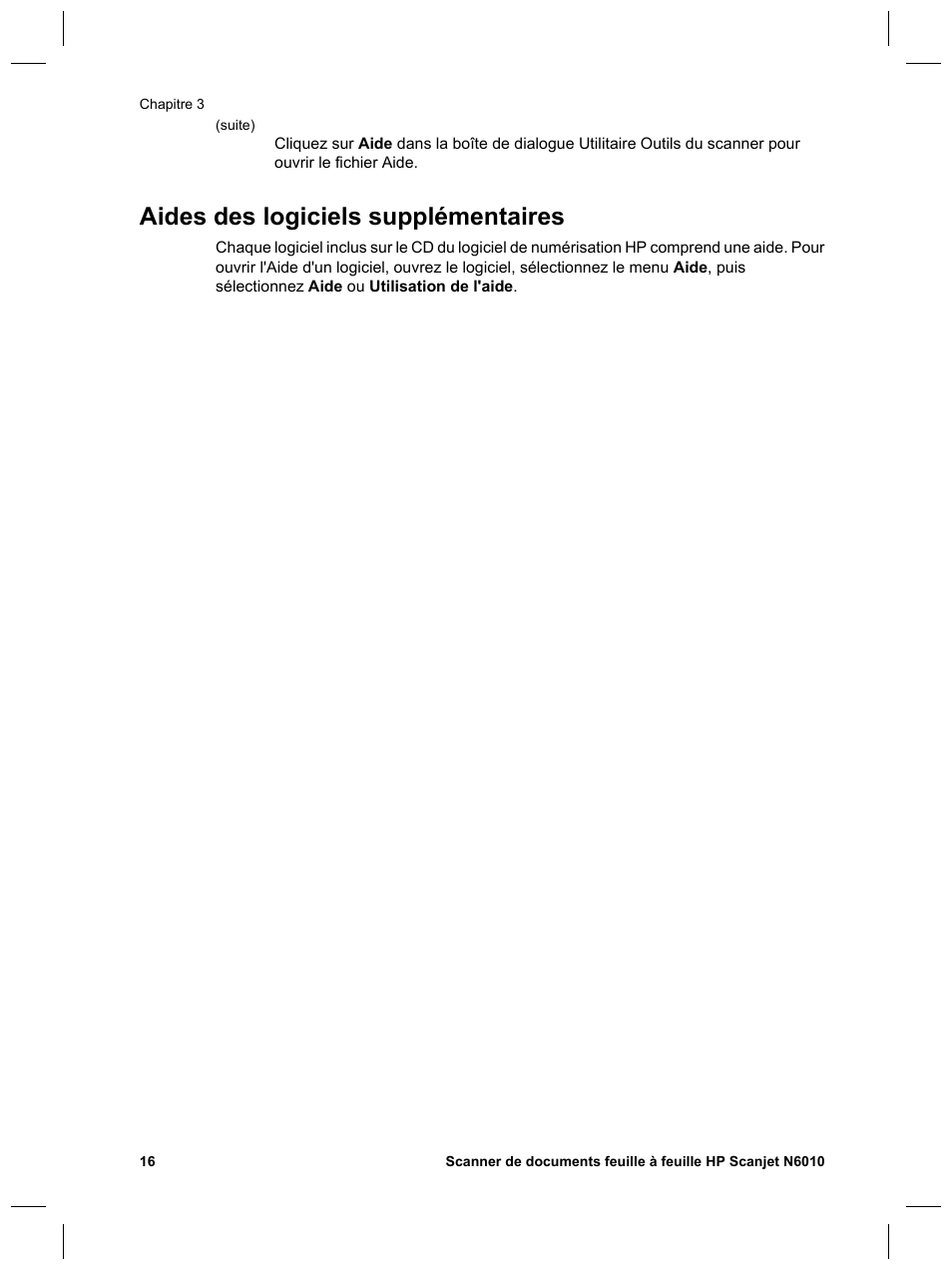 Aides des logiciels supplémentaires | HP Scanjet N6010 User Manual | Page 46 / 116