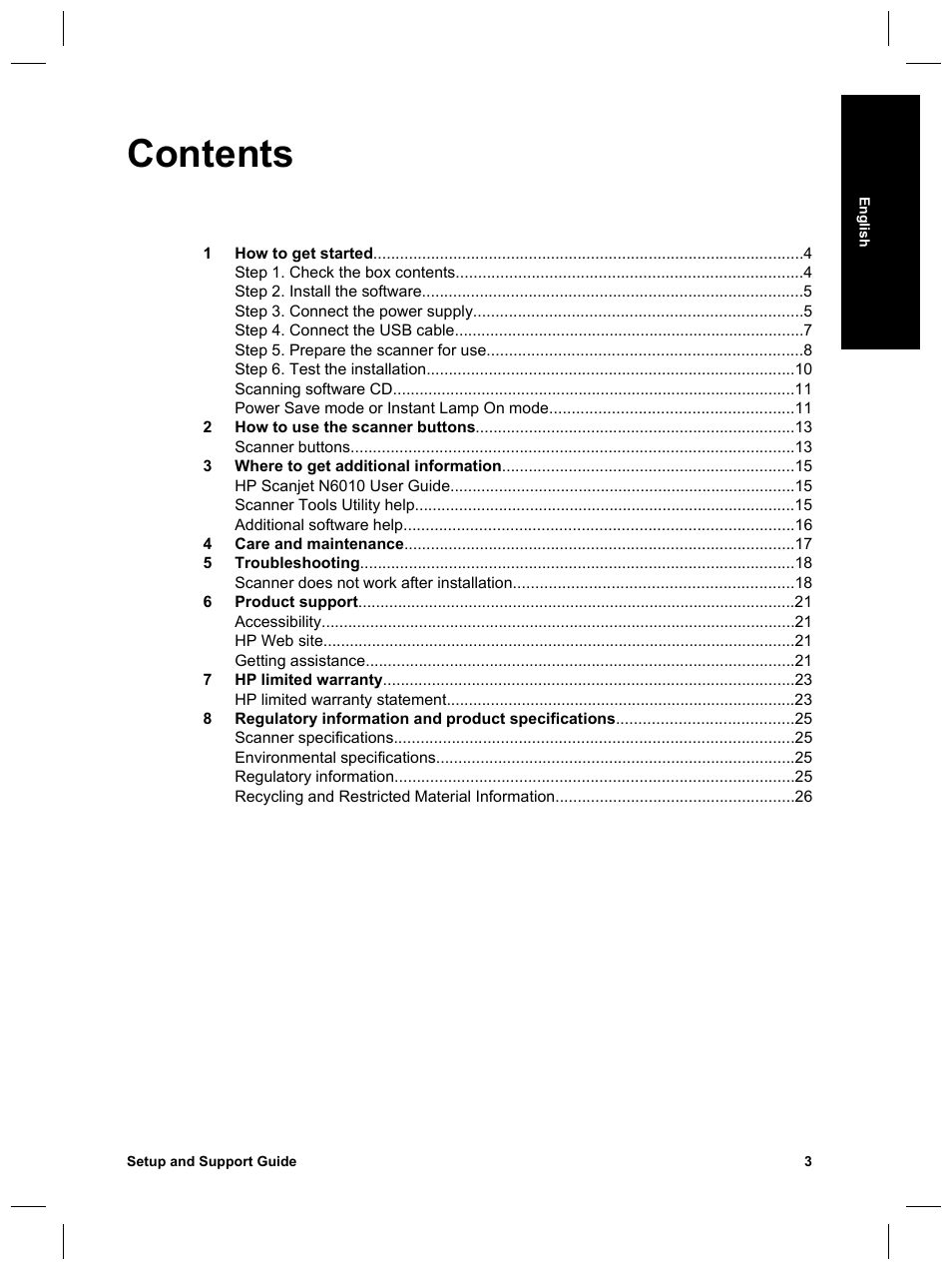 HP Scanjet N6010 User Manual | Page 5 / 116