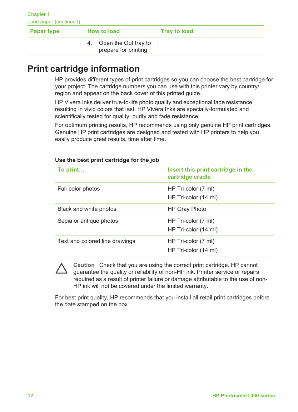 Print cartridge information, Print cartridge, Information | HP Q6377A User Manual | Page 18 / 40