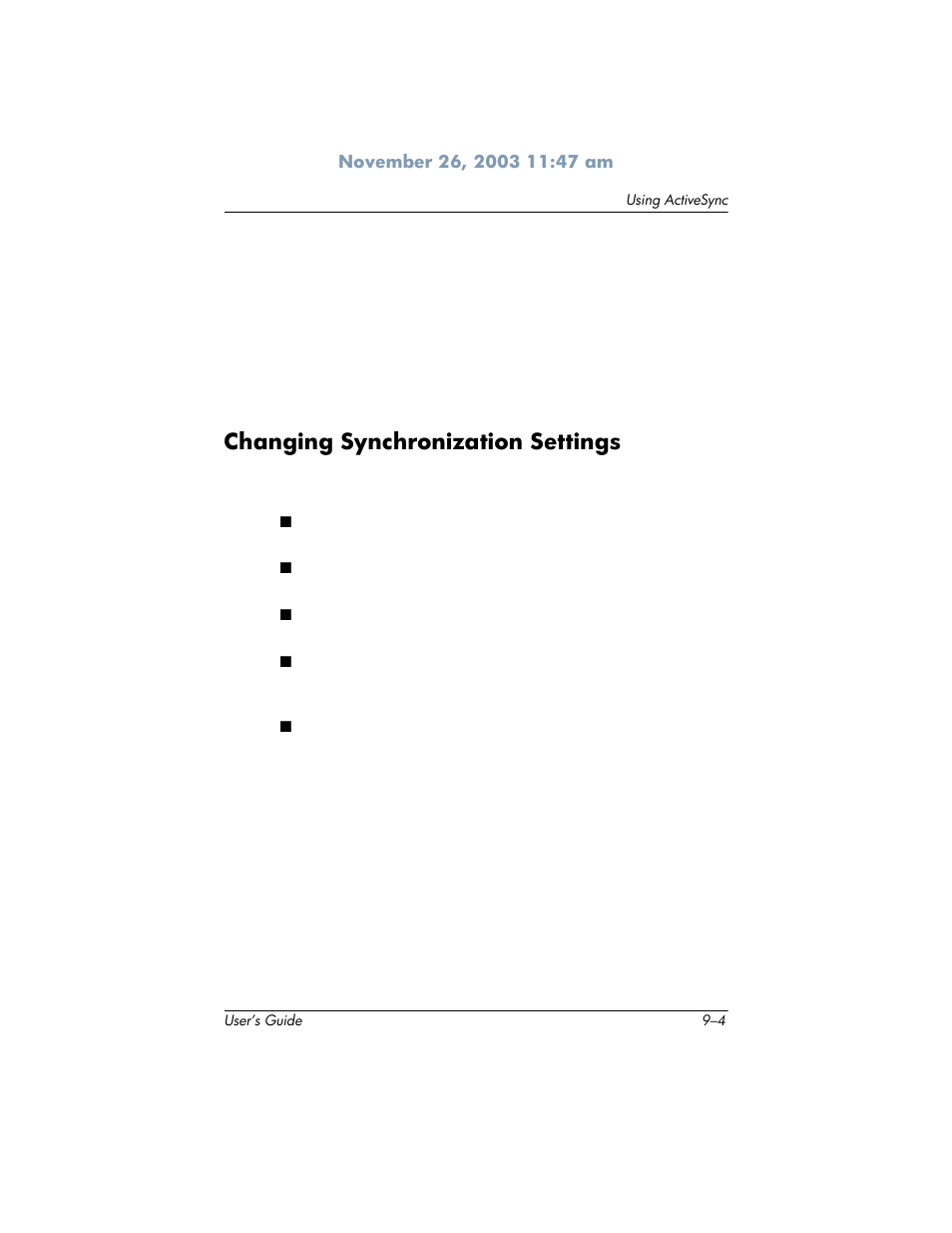 Changing synchronization settings | HP h6300 User Manual | Page 116 / 190