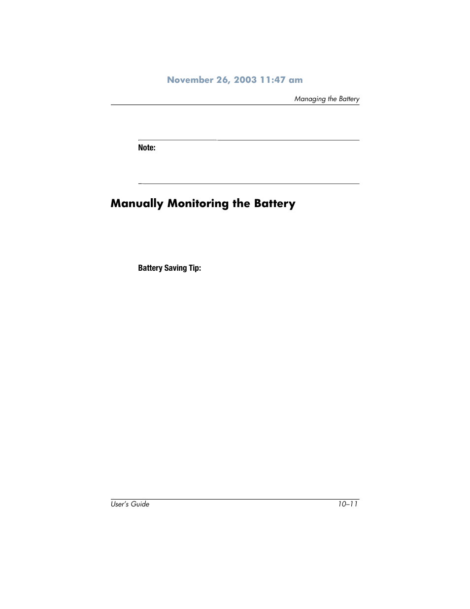 Manually monitoring the battery | HP h6300 User Manual | Page 131 / 190