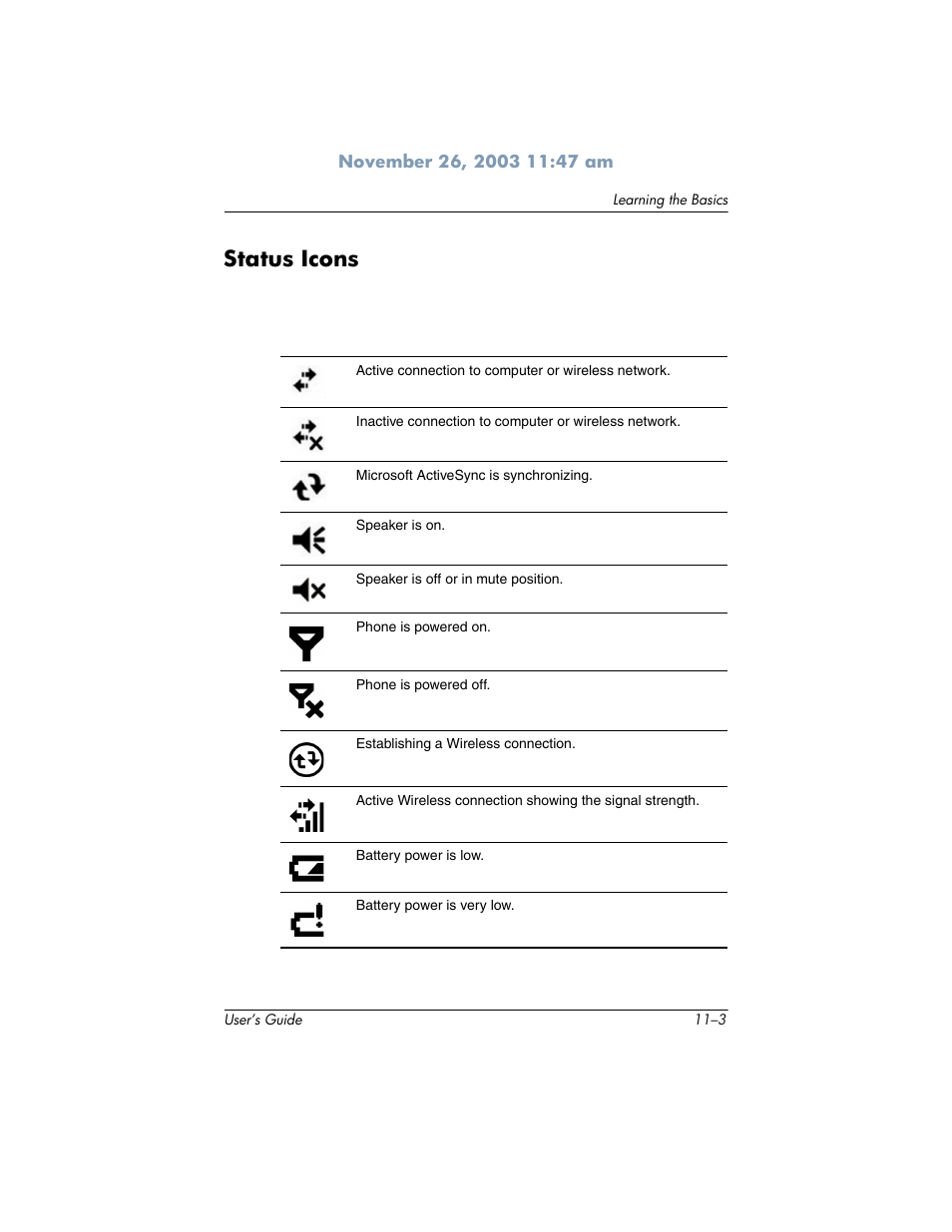 Status icons | HP h6300 User Manual | Page 135 / 190