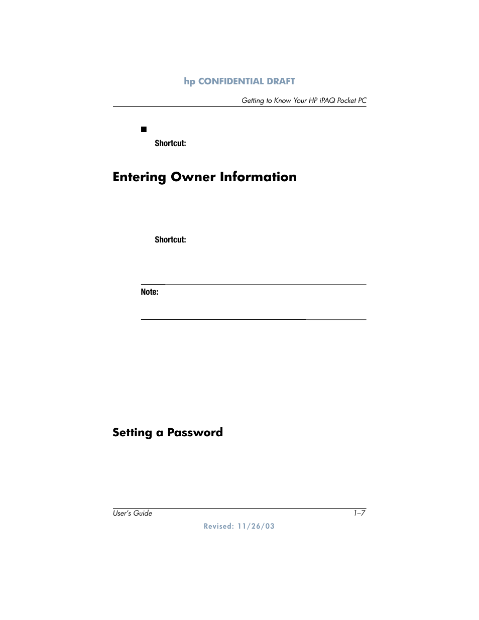 Entering owner information, Setting a password | HP h6300 User Manual | Page 17 / 190