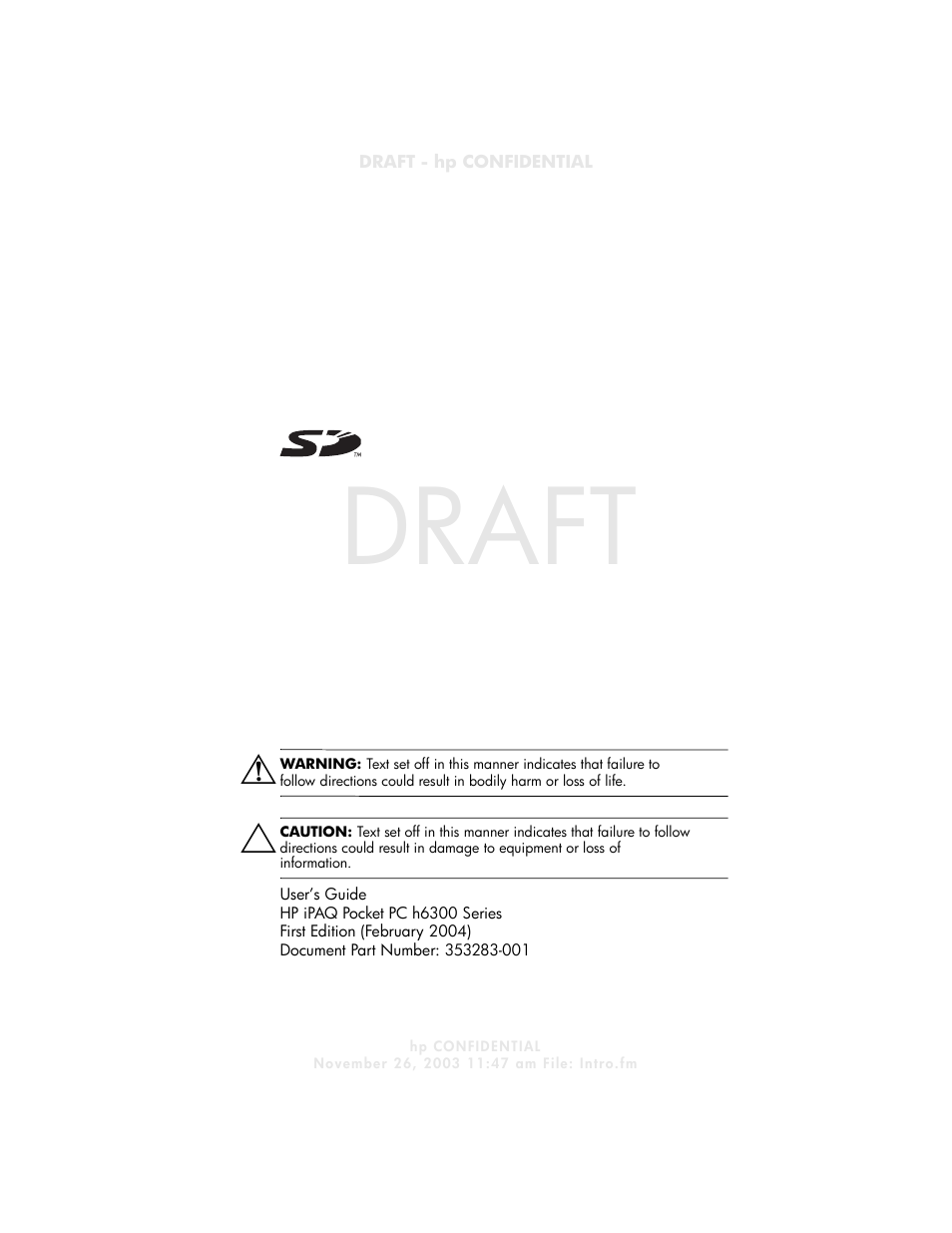 Draft | HP h6300 User Manual | Page 2 / 190