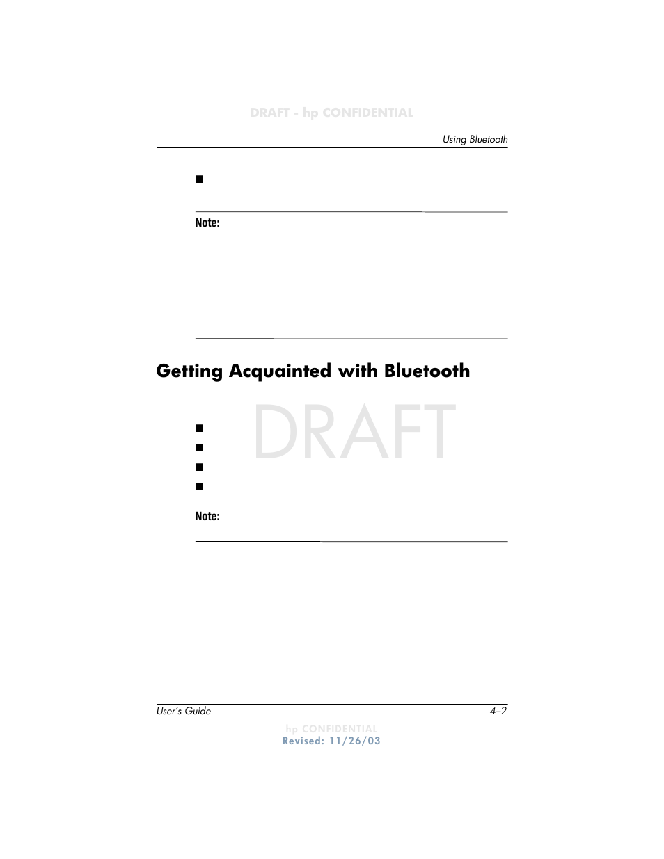 Draft, Getting acquainted with bluetooth | HP h6300 User Manual | Page 62 / 190