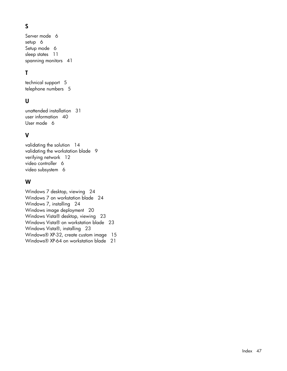 HP WS460C G6 User Manual | Page 47 / 47