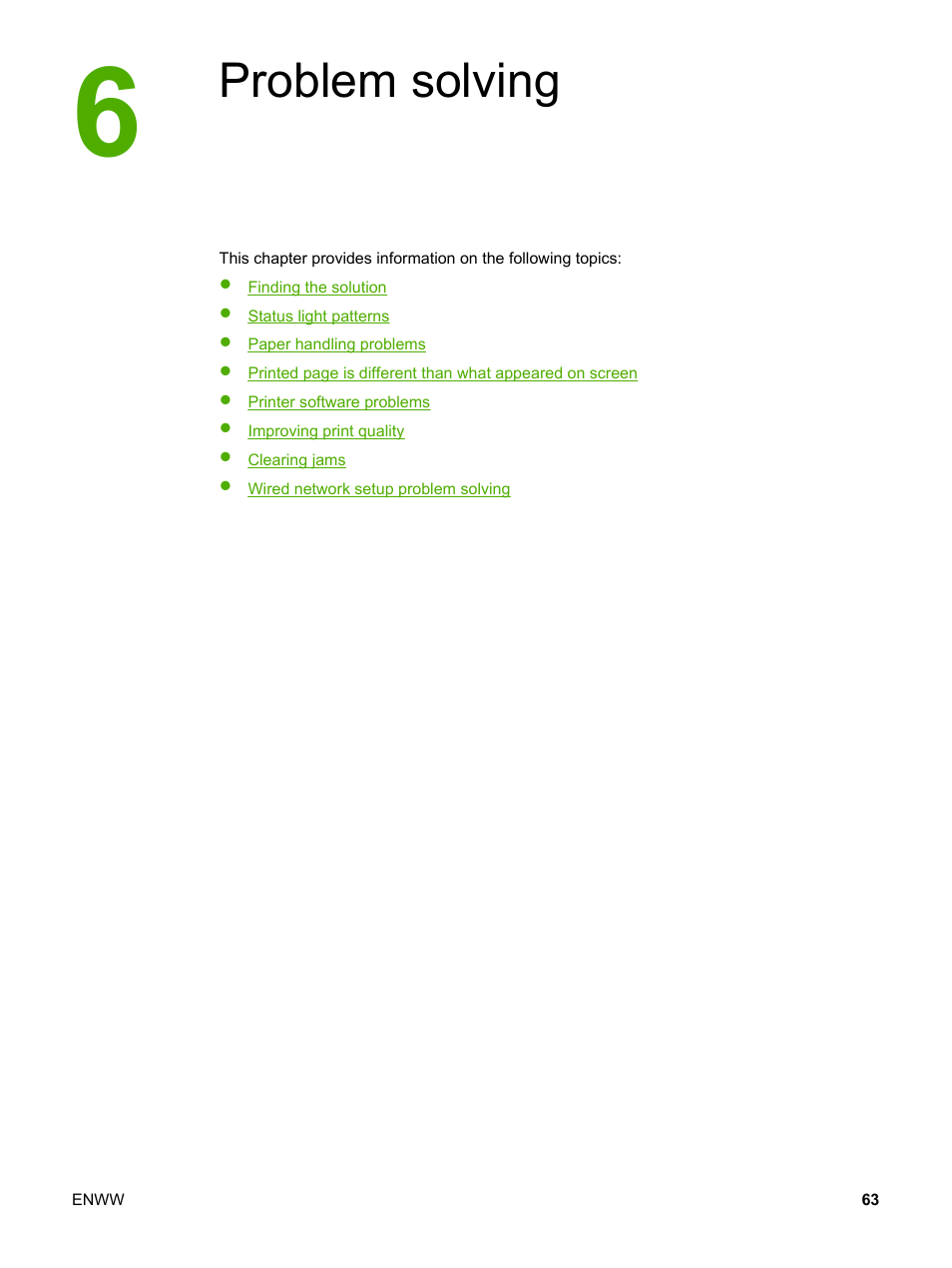 Problem solving, 6 problem solving | HP 1022 User Manual | Page 71 / 126