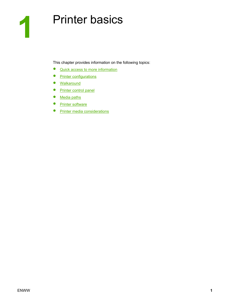 Printer basics, 1 printer basics | HP 1022 User Manual | Page 9 / 126