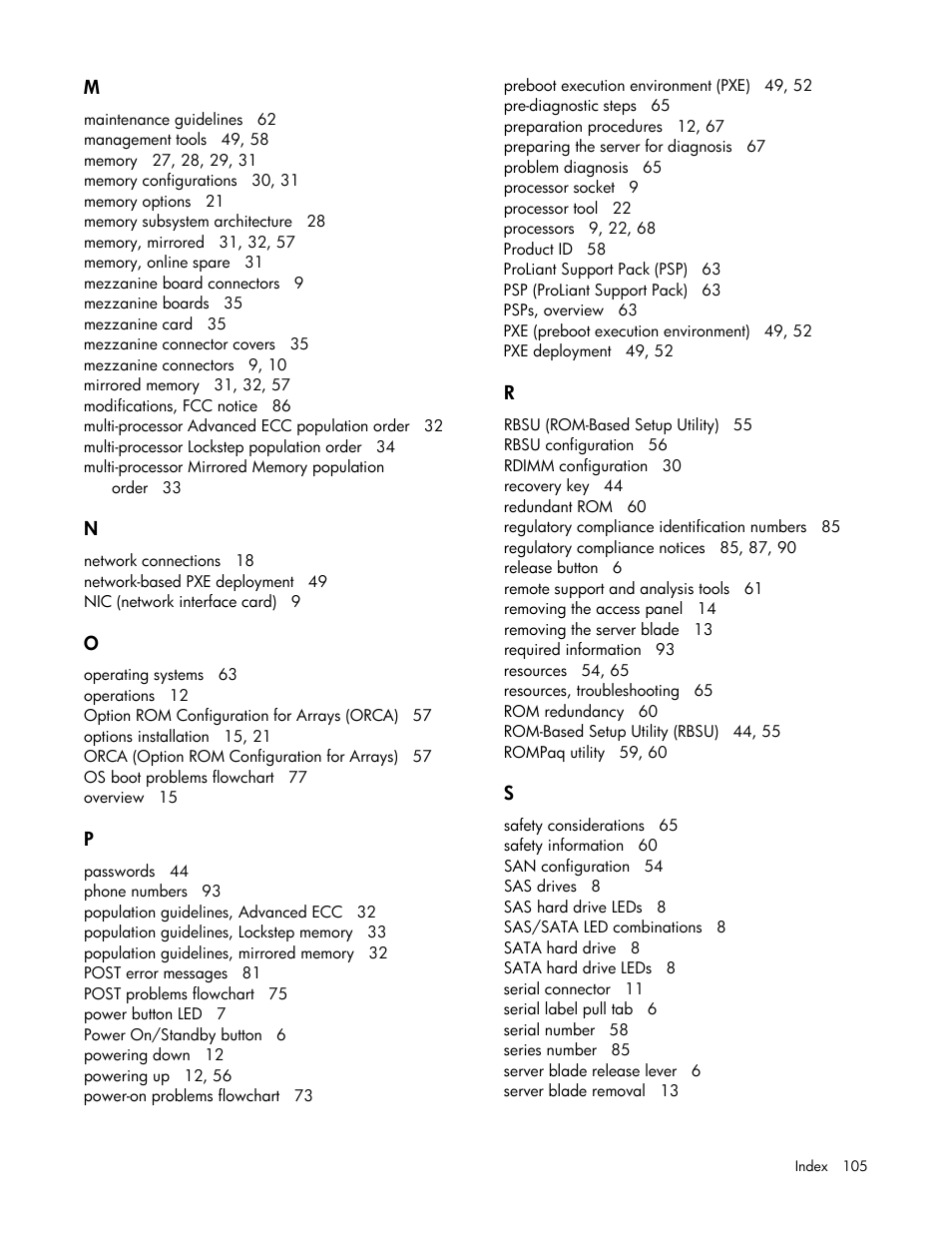 HP BL460C G7 User Manual | Page 105 / 106