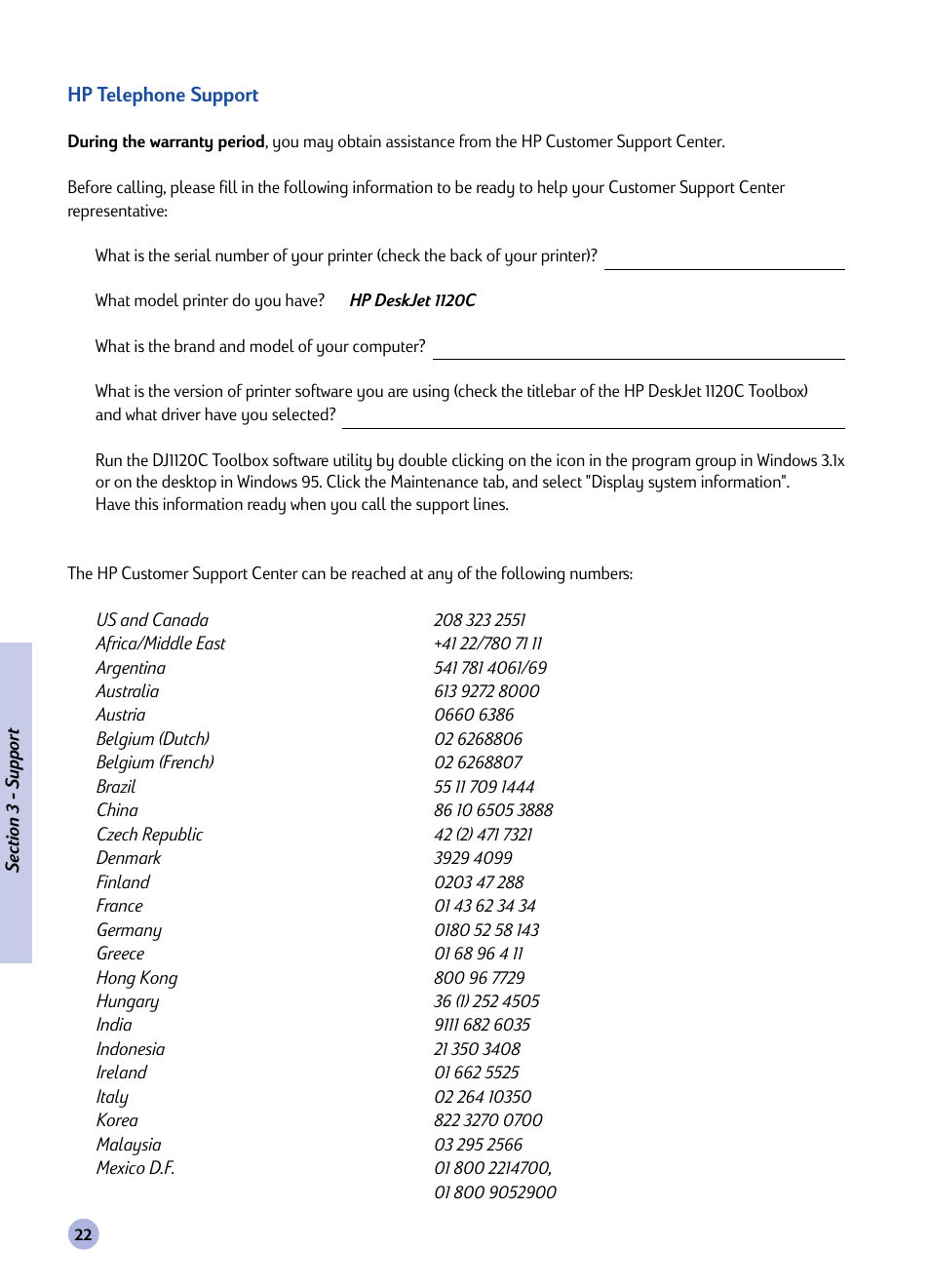 HP 1120C User Manual | Page 24 / 112