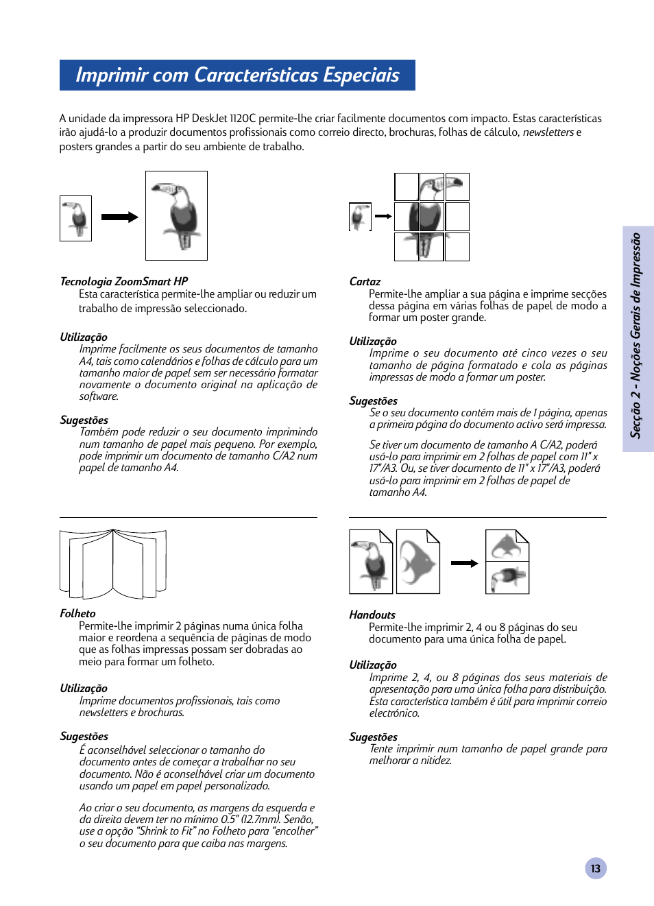 Imprimir com características especiais | HP 1120C User Manual | Page 42 / 112