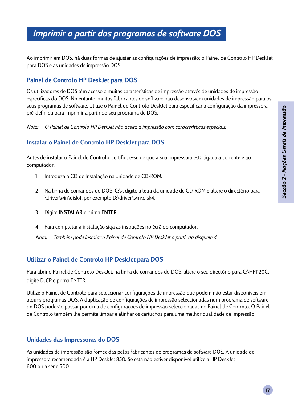 Imprimir a partir dos programas de software dos | HP 1120C User Manual | Page 46 / 112