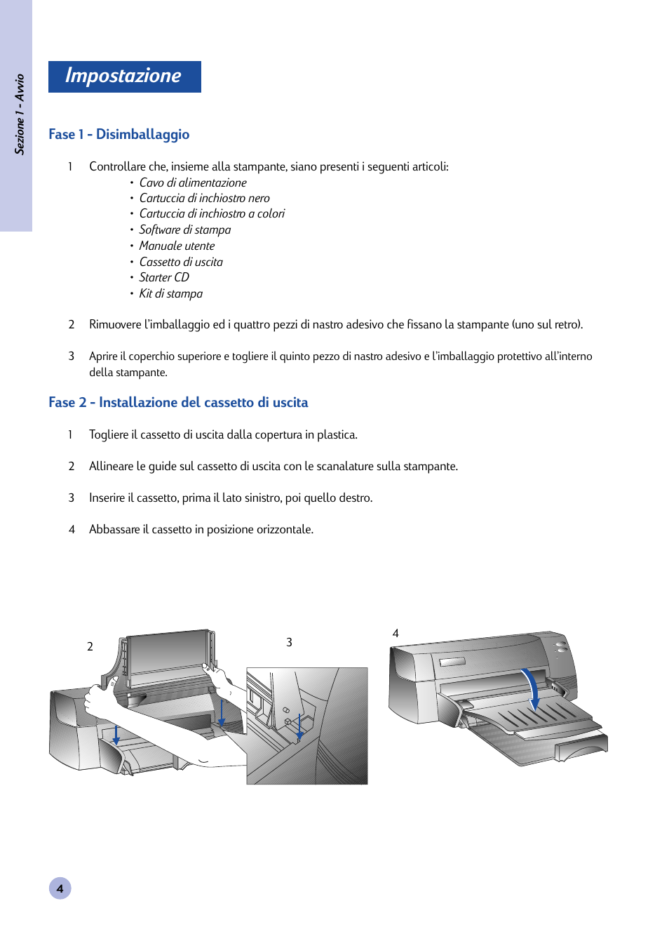 Impostazione | HP 1120C User Manual | Page 60 / 112