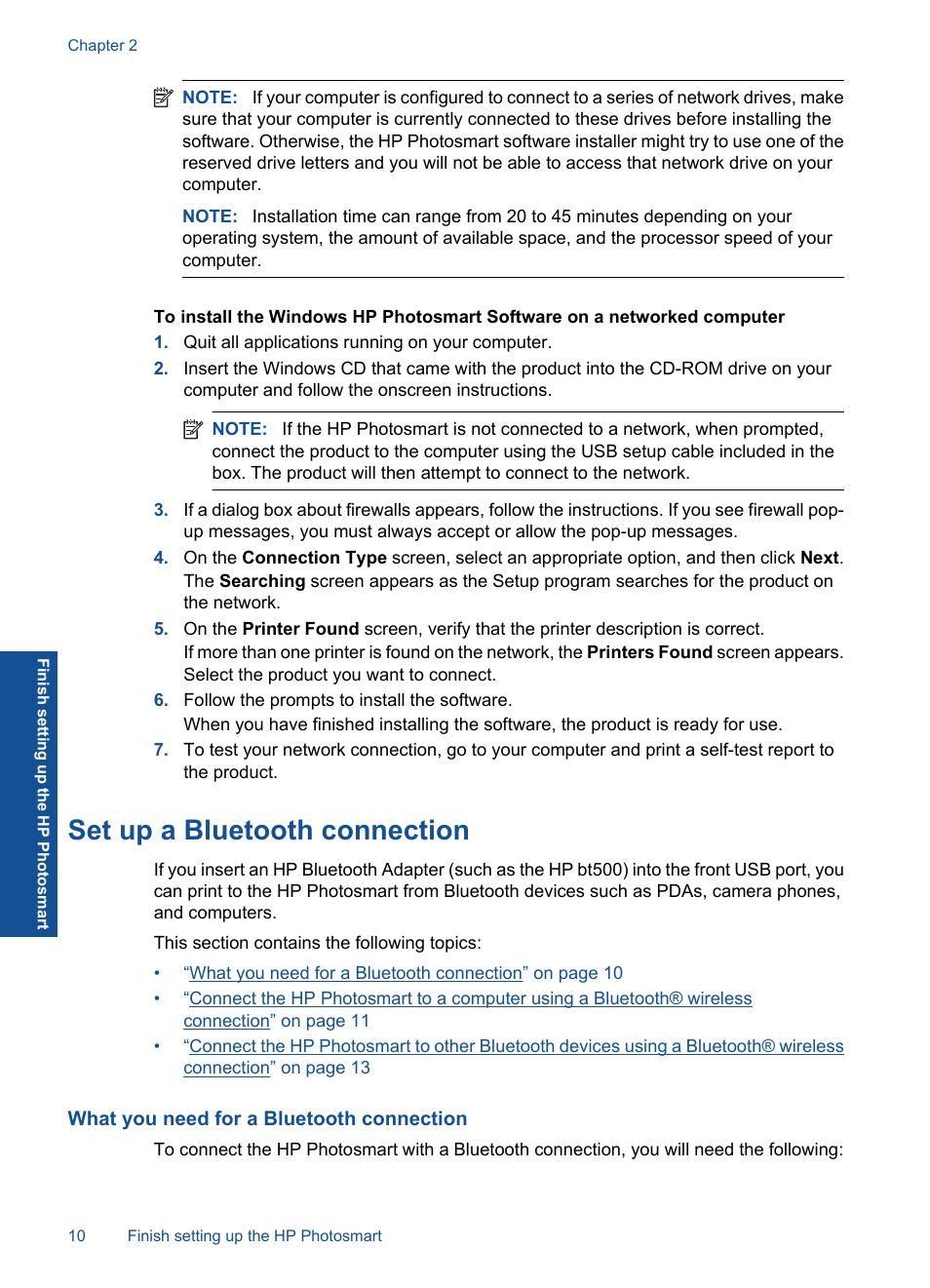 Set up a bluetooth connection | HP PHOTOSMART PLUS B209 User Manual | Page 13 / 135
