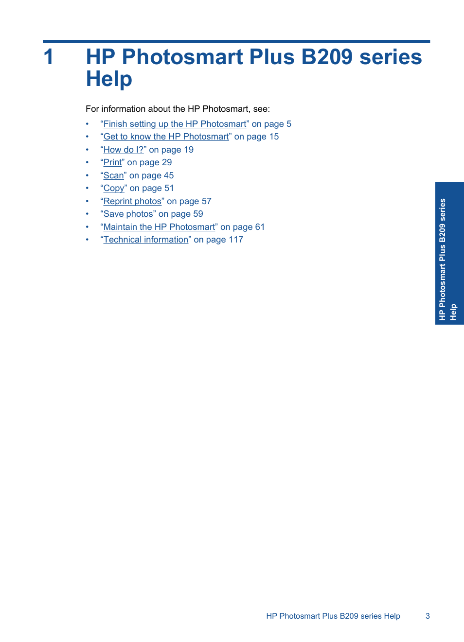 Hp photosmart plus b209 series help, 1 hp photosmart plus b209 series help, 1hp photosmart plus b209 series help | HP PHOTOSMART PLUS B209 User Manual | Page 6 / 135