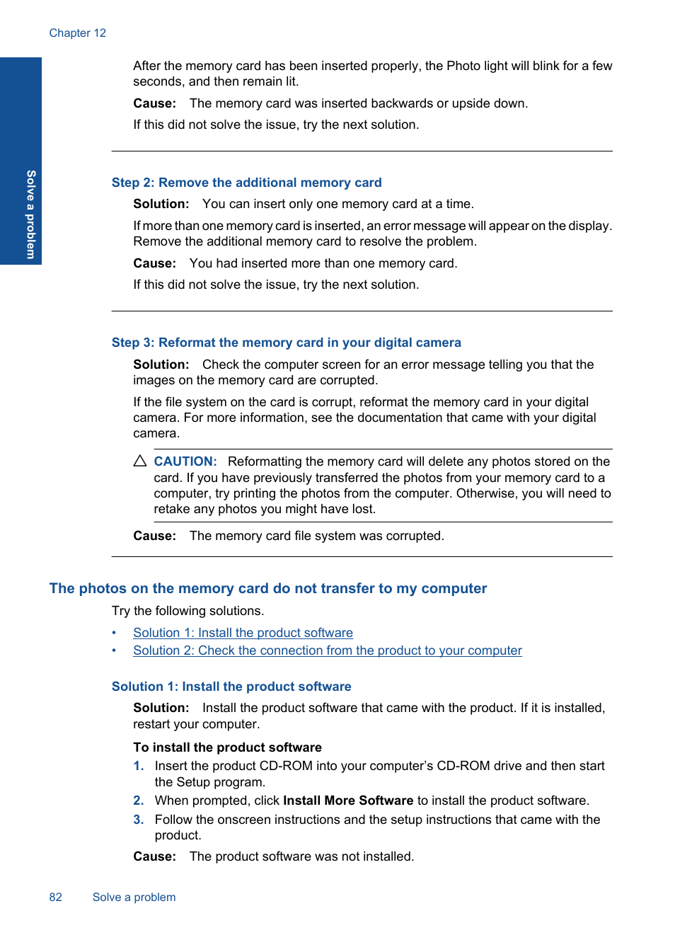 Step 2: remove the additional memory card | HP PHOTOSMART PLUS B209 User Manual | Page 85 / 135