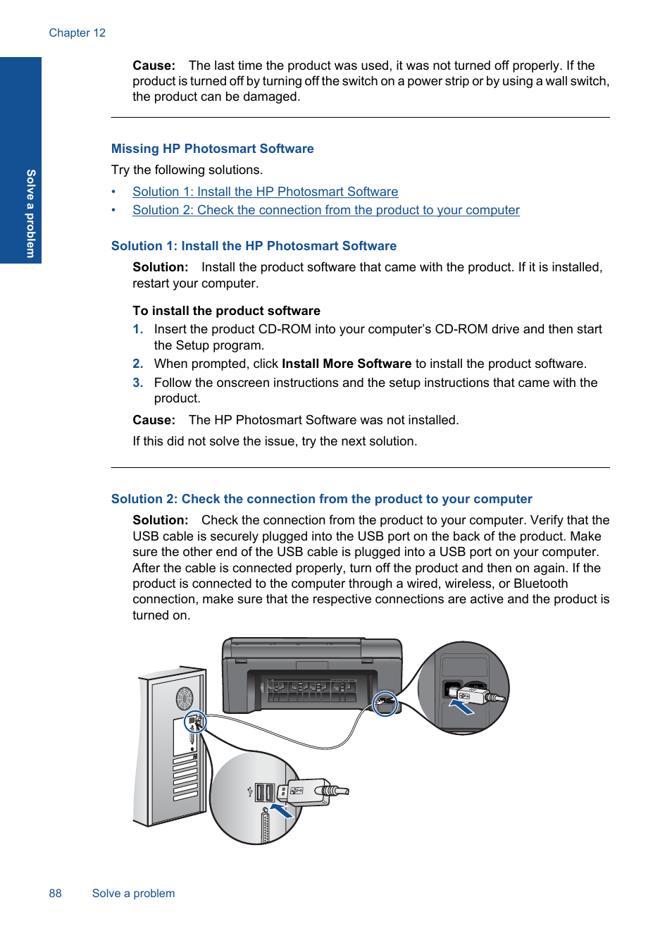 Missing hp photosmart software | HP PHOTOSMART PLUS B209 User Manual | Page 91 / 135