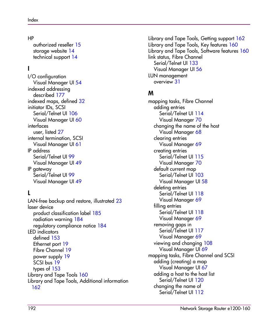 HP e1200-160 User Manual | Page 192 / 200