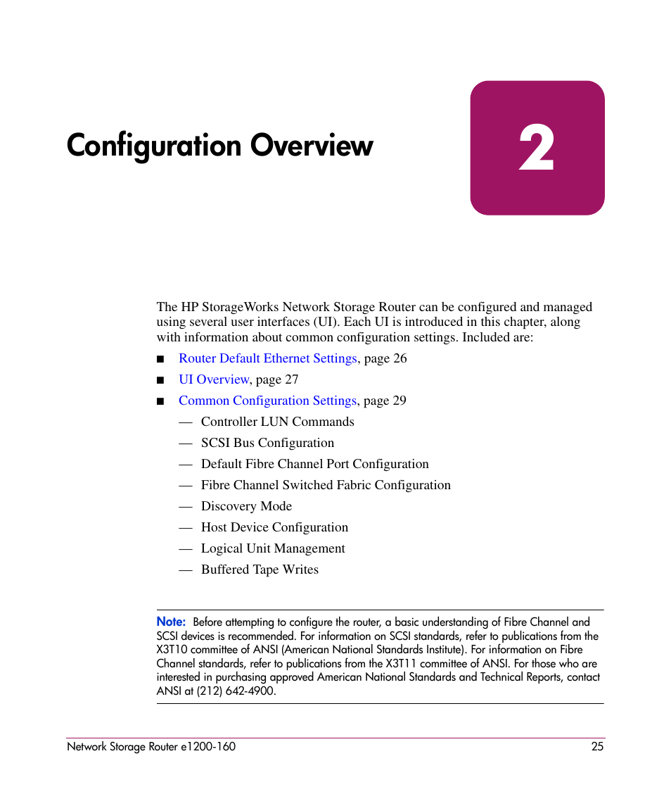 Configuration overview, 2 configuration overview | HP e1200-160 User Manual | Page 25 / 200