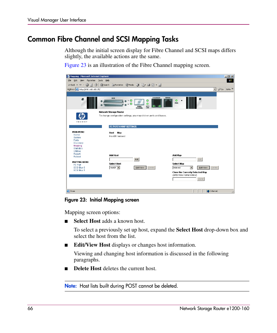 Common fibre channel and scsi mapping tasks | HP e1200-160 User Manual | Page 66 / 200
