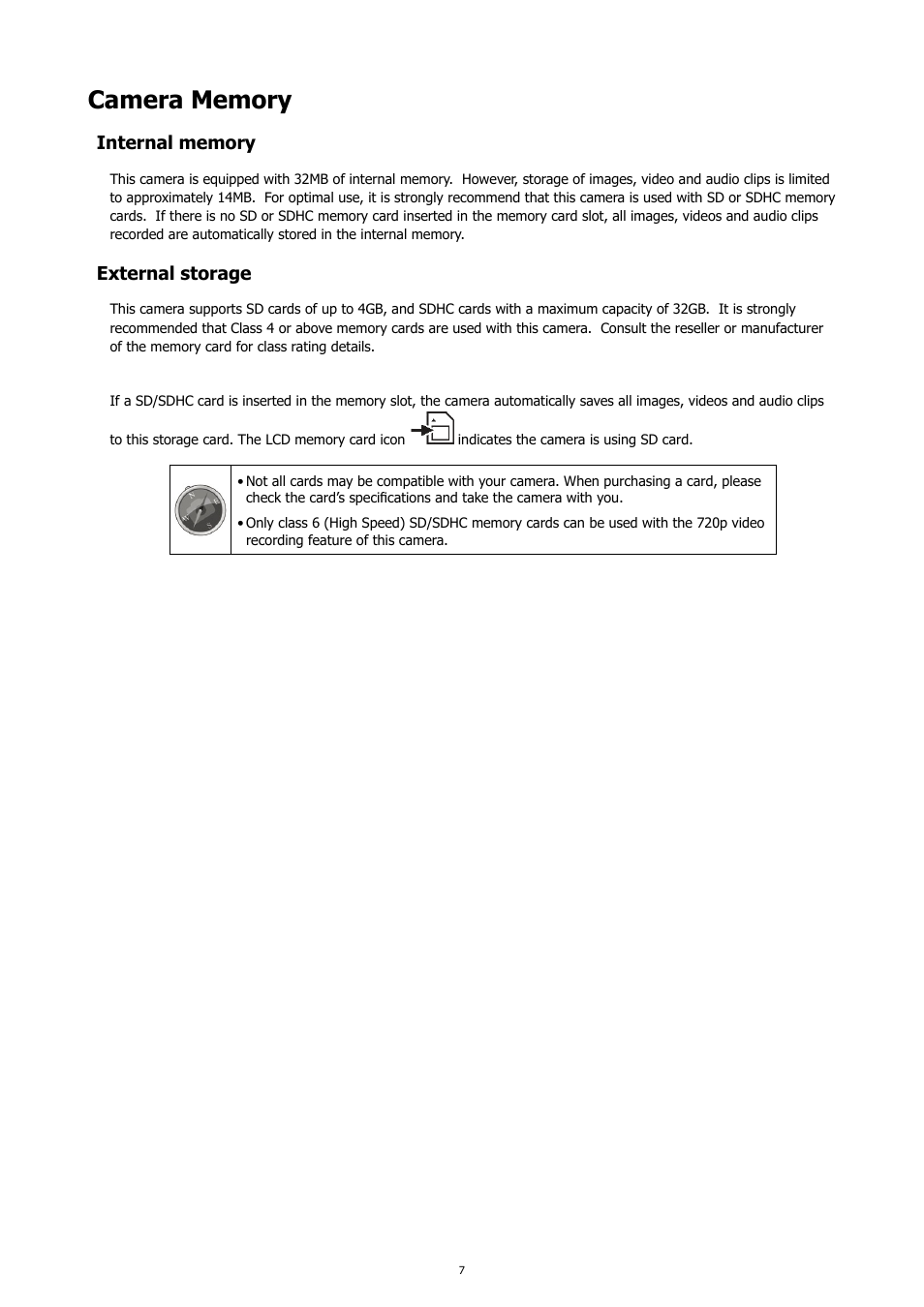 Camera memory, External storage | HP PC460T User Manual | Page 11 / 83