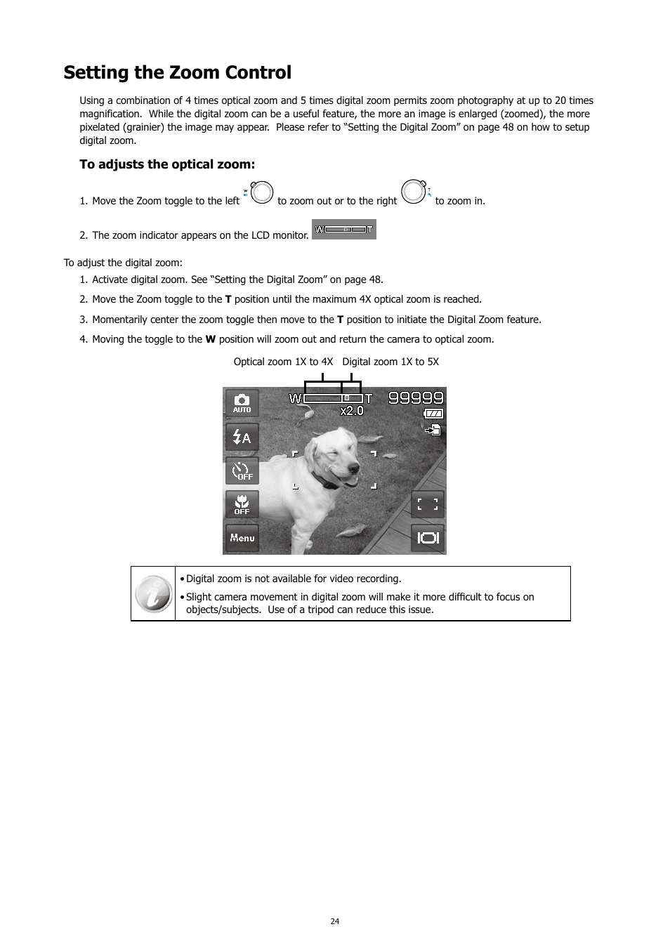 Setting the zoom control | HP PC460T User Manual | Page 28 / 83