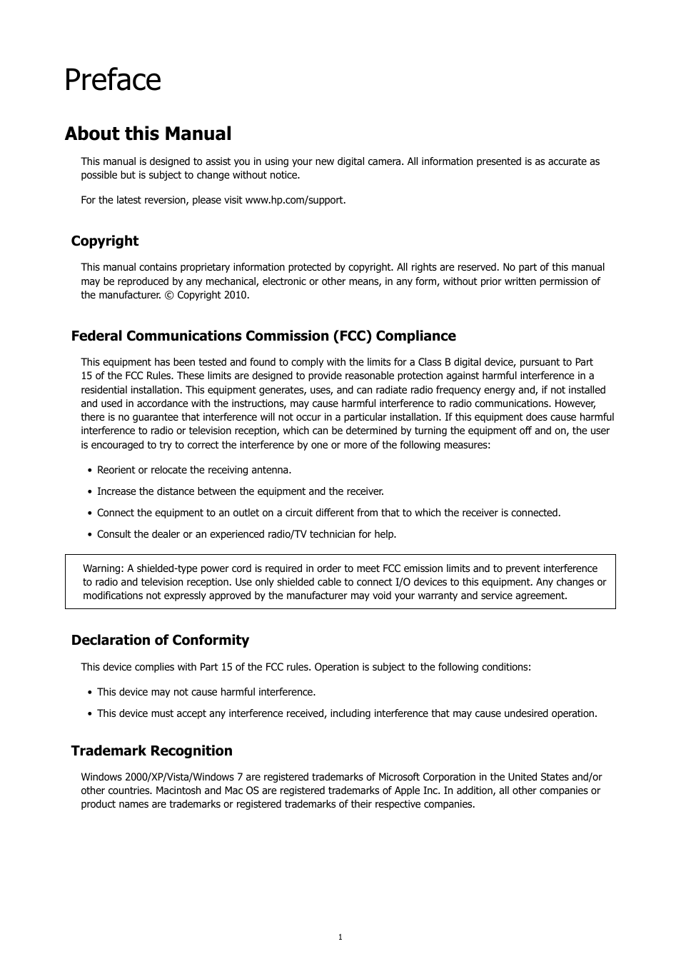 Preface, About this manual | HP PC460T User Manual | Page 5 / 83