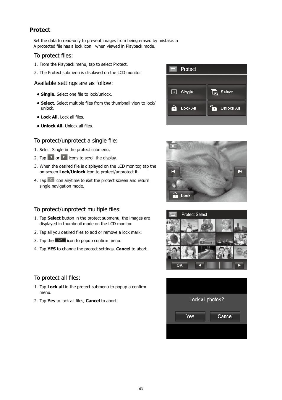 Protect, Available settings are as follow | HP PC460T User Manual | Page 67 / 83