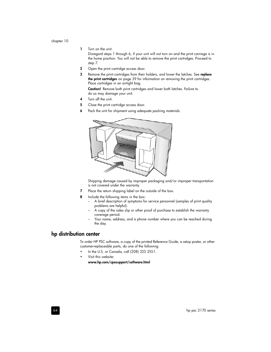 Hp distribution center | HP 2170 User Manual | Page 70 / 80