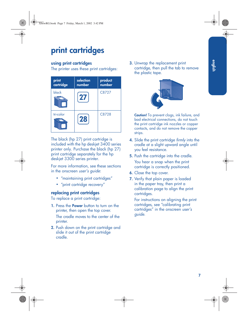 Print cartridges | HP 3300 User Manual | Page 11 / 23