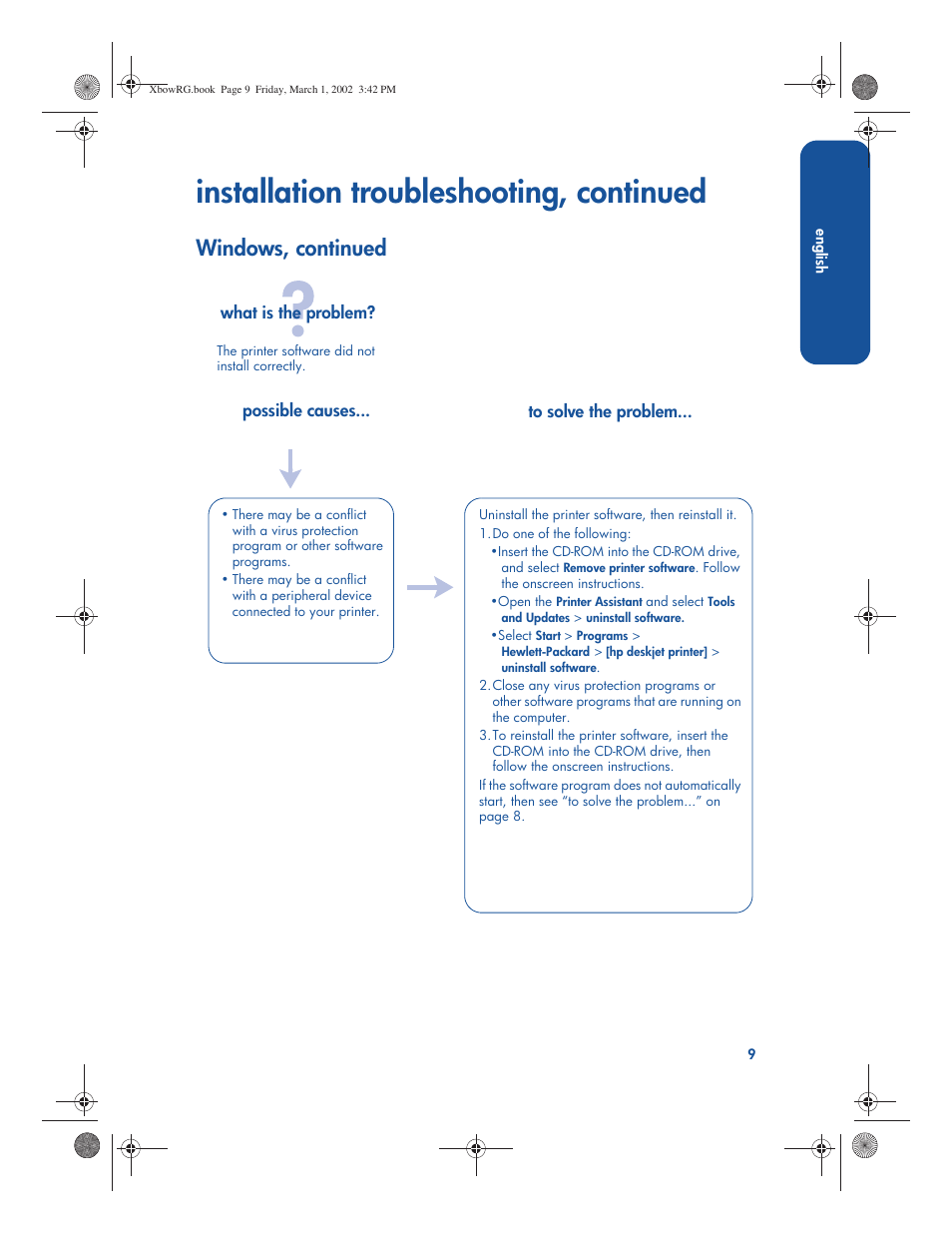 Installation troubleshooting, continued, Windows, continued | HP 3300 User Manual | Page 13 / 23