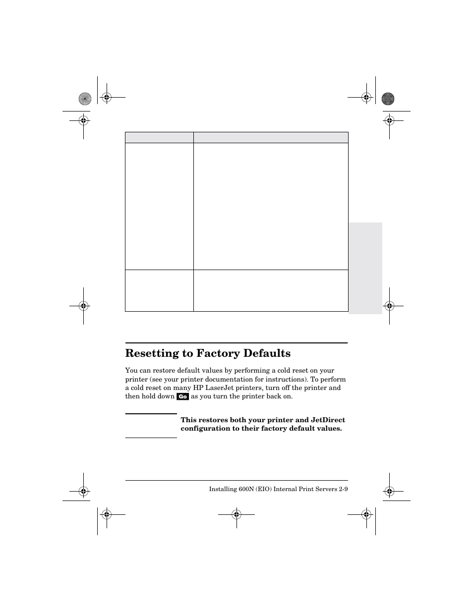 Resetting to factory defaults, Resetting to factory defaults -9 | HP 300X User Manual | Page 23 / 64